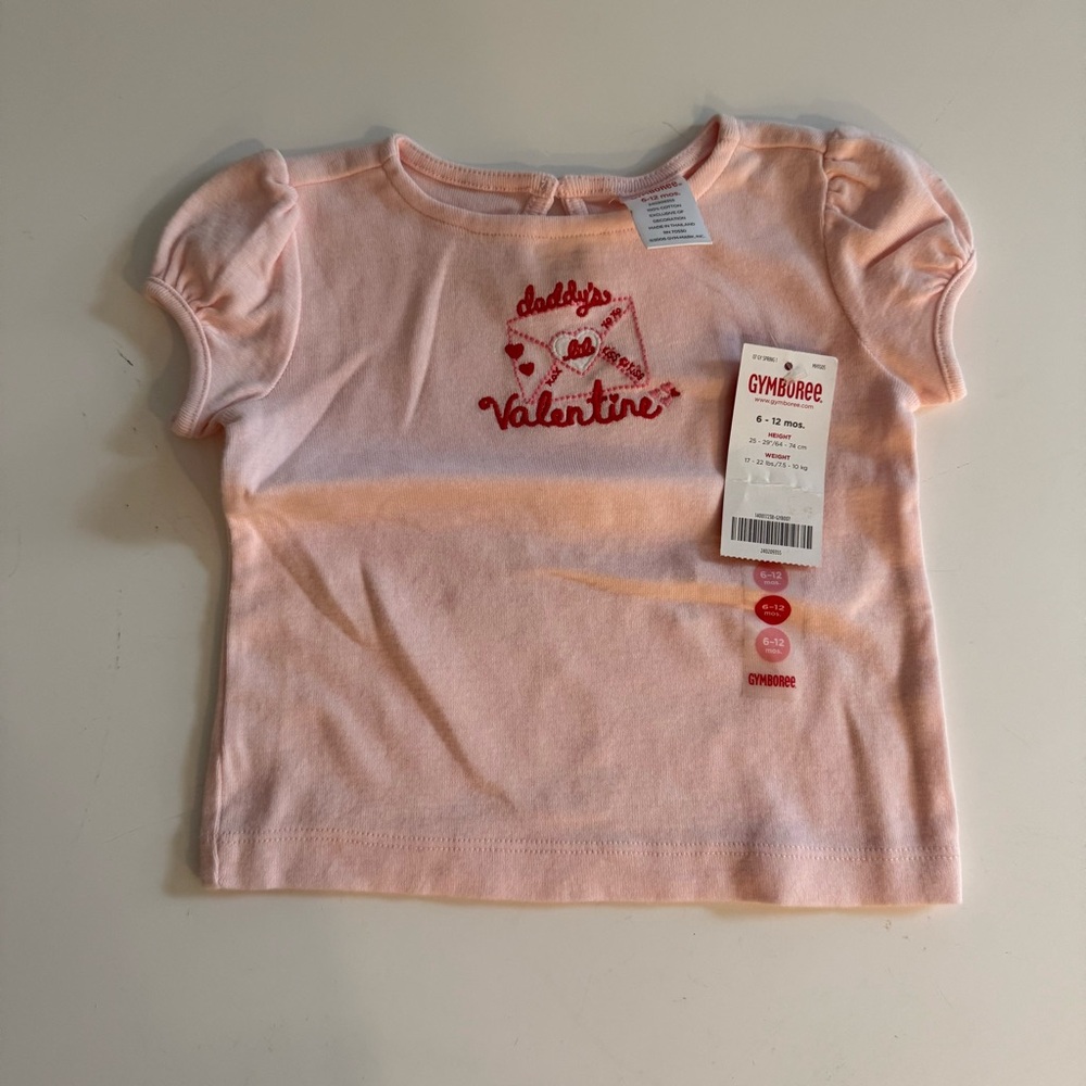 Gymboree Pink Short Sleeve Tee with Puff Sleeves